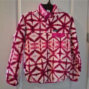 Patagonia Pink White Diamond Tie Dye Synchilla Snapt M